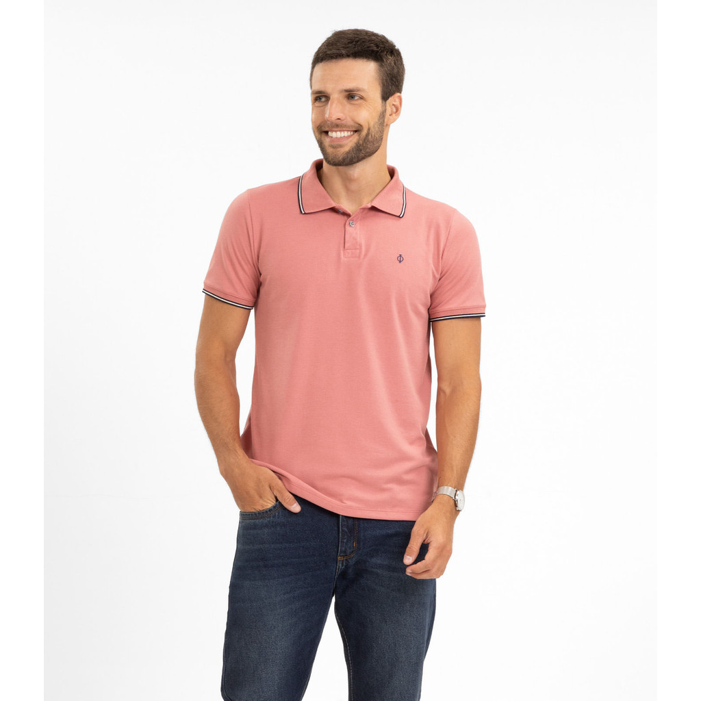 Camisa Polo Masculina Diametro Rosa em Oferta na Shopee