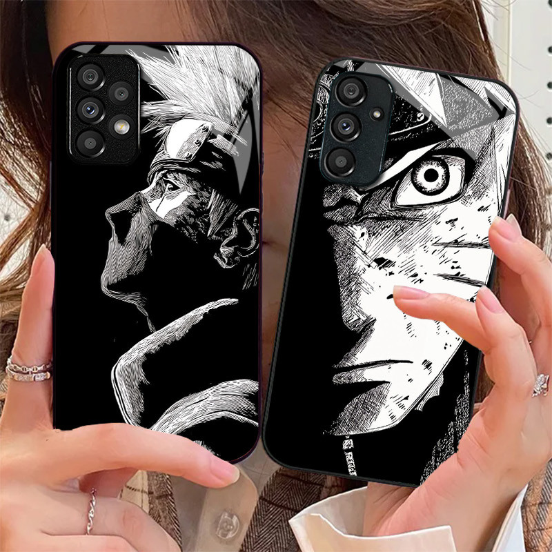 naruto 22 Caso De Telefone Vidro Para Samsung Galaxy A16 A15 A25 A35 A55 A53 A54 A34 A14 A32 A52 4G 5G Capa A56 A54