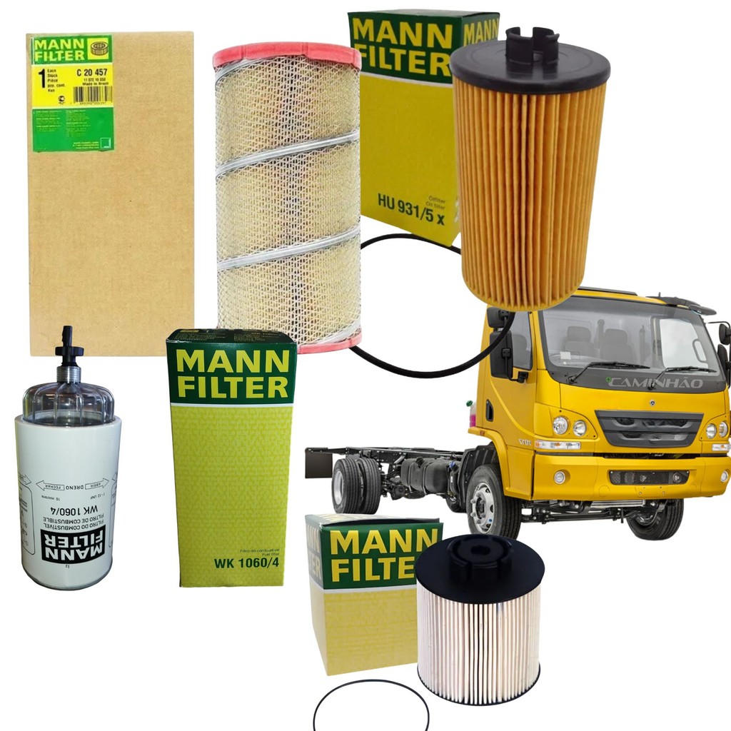 Kit Revisão Troca 4 Filtros MB Mercedes-Benz Accelo 815 / 1016 / 1316 - 2011 a 2018 (Mann Filter)