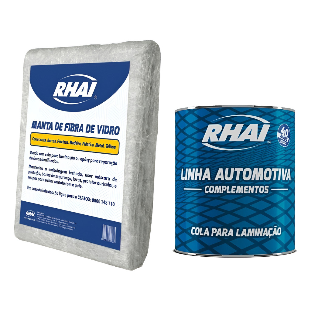 Kit Para Reparo Rhai Cola Para Laminação + Fibra De Vidro Co
