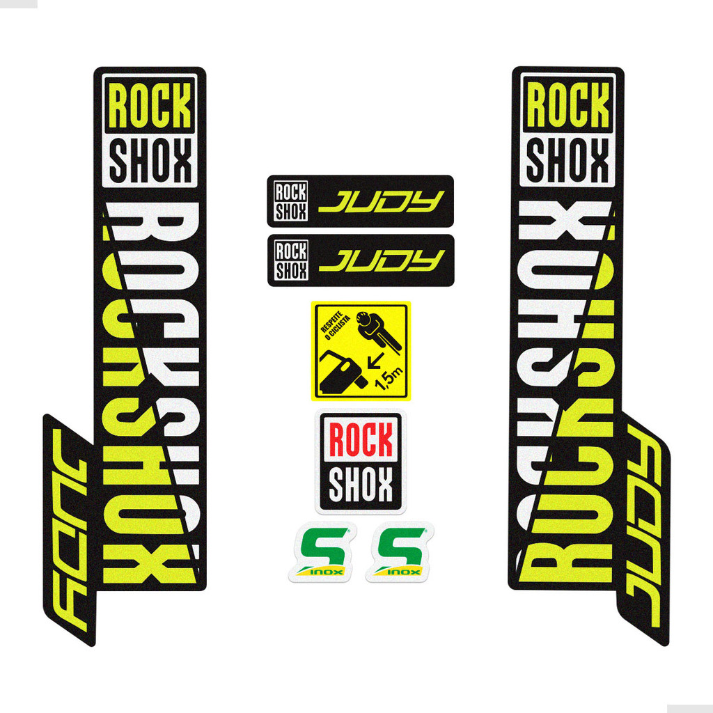 Kit Adesivos Suspensão Para Bike Rock Shox Judy Verde Neon