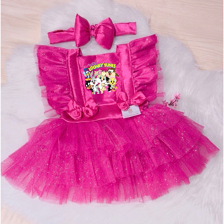 Romper Baby Looney Tunes Lola Body Vestido Fantasia Salopete Infantil Bebê Menina Mesversario Aniversário em Oferta na Shopee