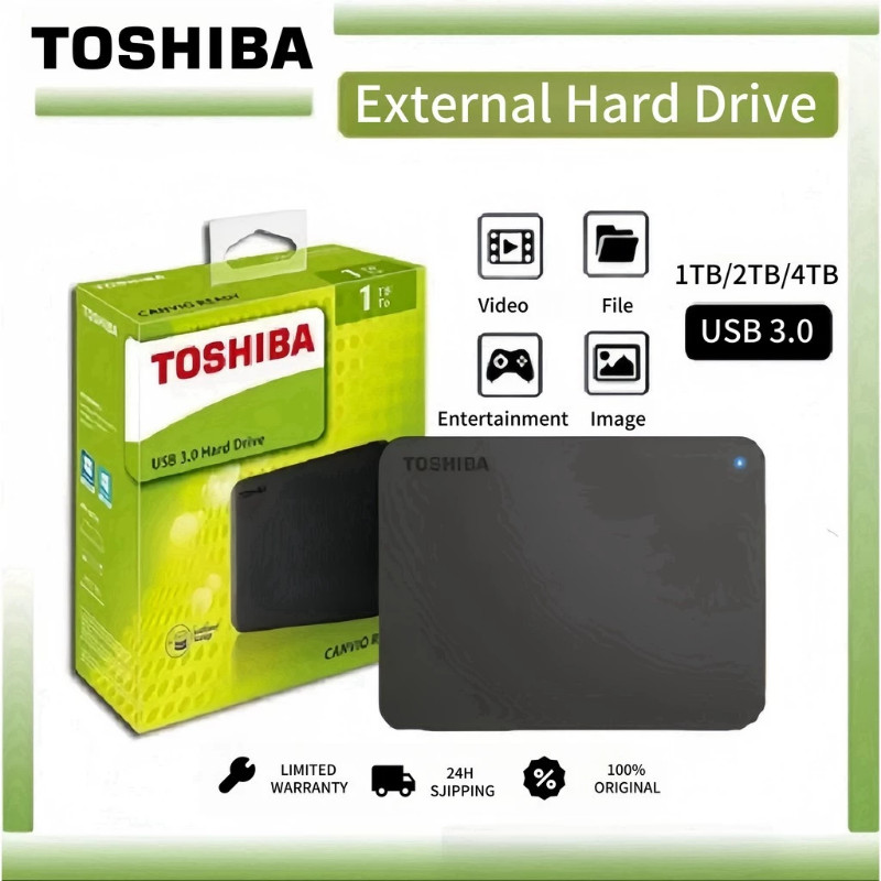 ⚡️ Toshiba⚡️[Original💯]HD Externo  Portable 1TB 2TB 4TB Disco rígido externo  USB 3.0 Unidade De Disco Rígido Externo