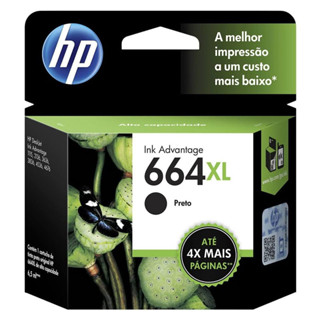 Cartucho HP 664XL Original F6V31AB Preto p/ Deskjet 2136, 2676, 3776, 5076, 5276 em Oferta na Shopee