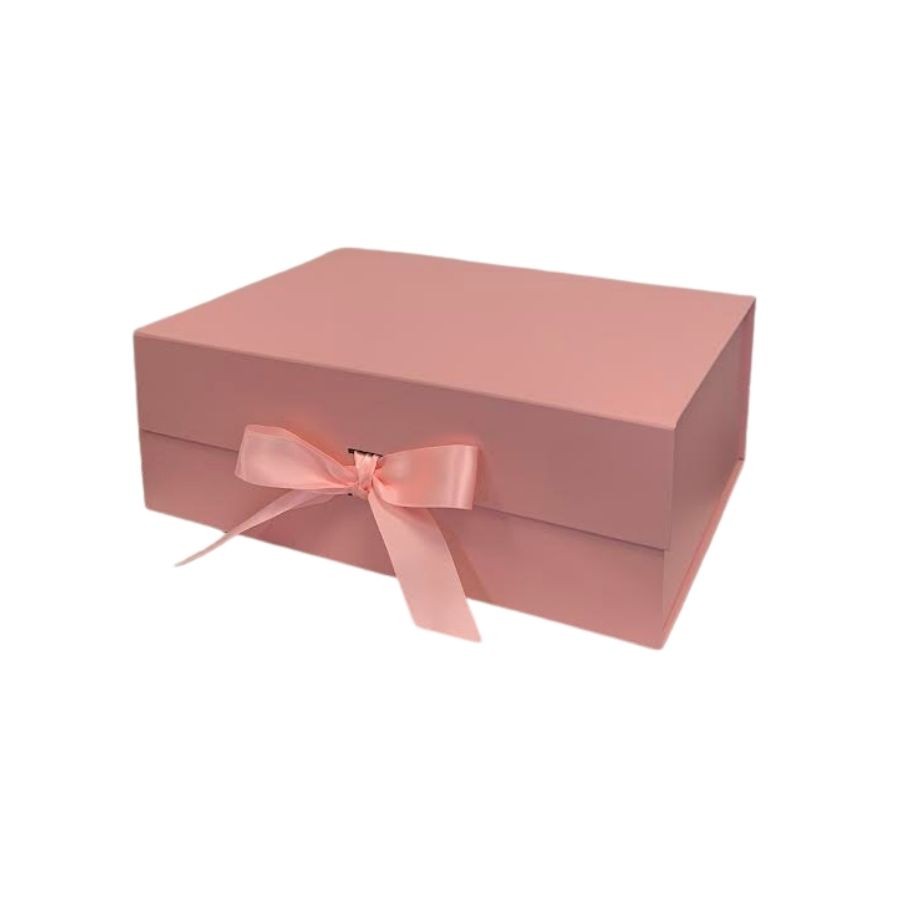 Caixa de Papel Rígido Retangular Rosa Claro com Imã e Fita - 1 unidade - Artlille - Rizzo