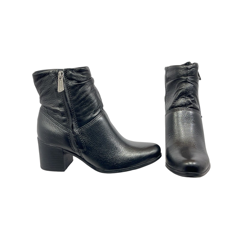 Bota Feminina Cano Curto Couro Burnish Bottero 346907-2 — imagem 2 de 2