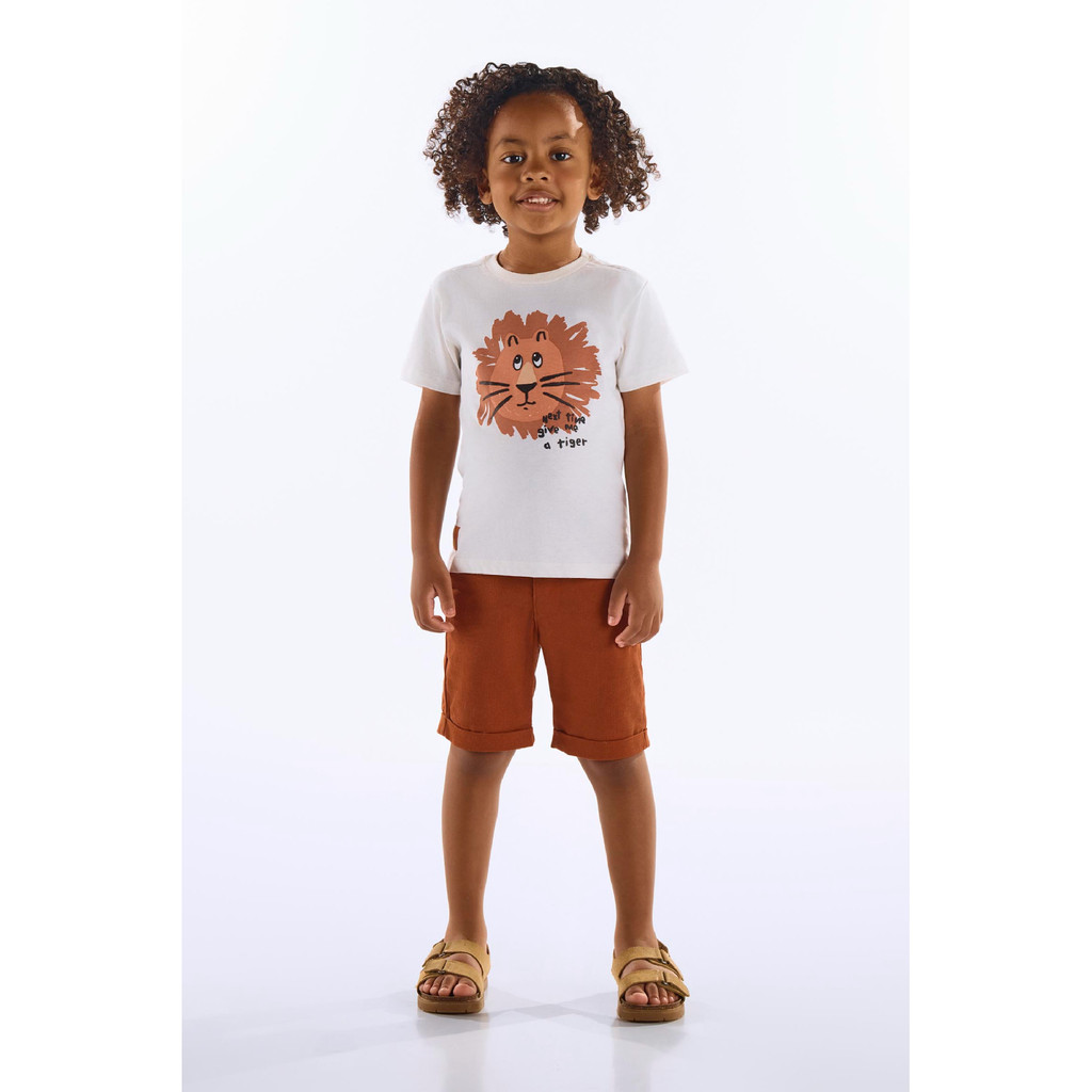 Camiseta Leão em Algodão Infantil Up Baby