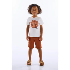 Camiseta Leão em Algodão Infantil Up Baby