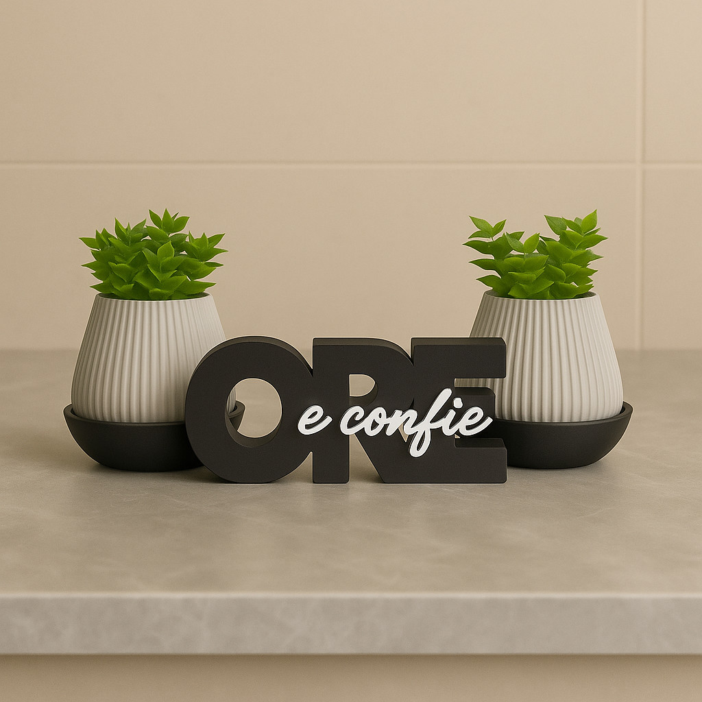 Vaso Decorativo com Palavra Ore e confie super resistente, alta qualidade Decoração BIG Bricks em Oferta na Shopee