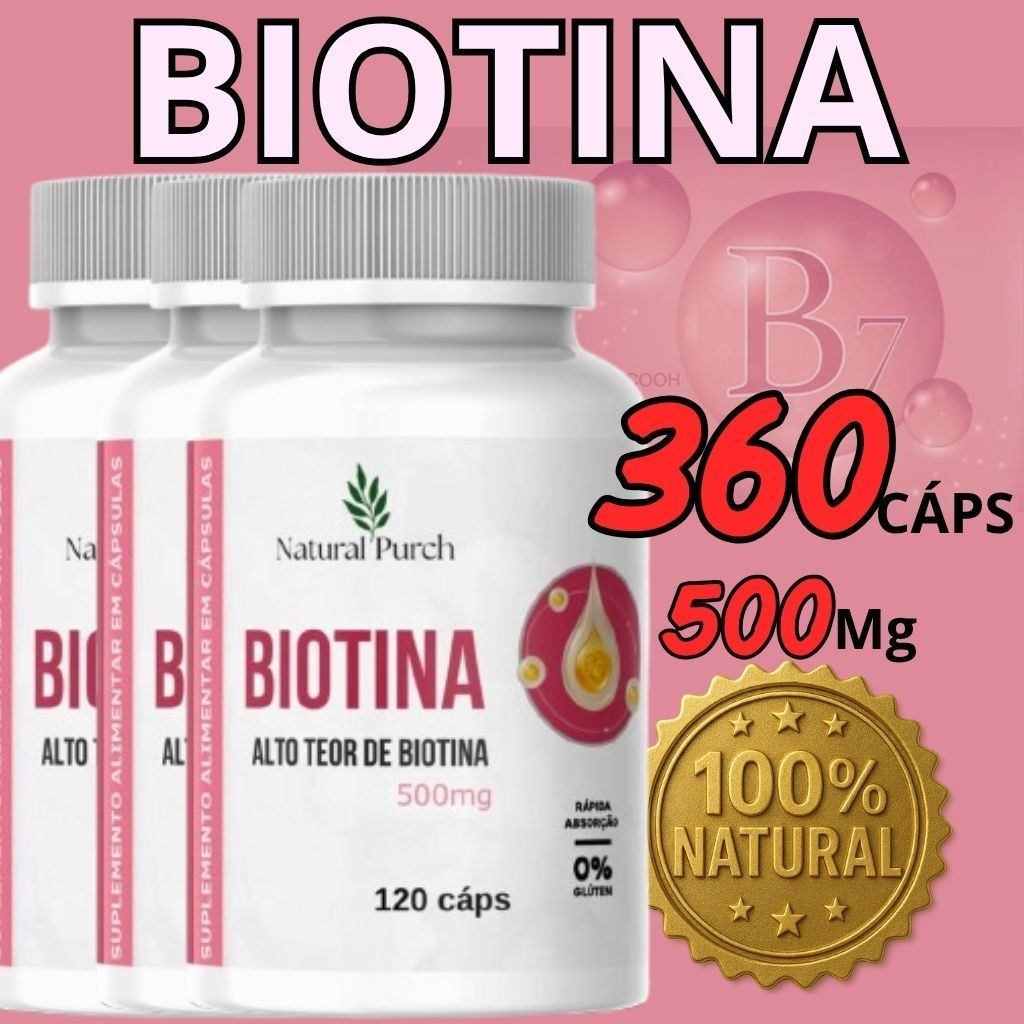 Biotina Autêntica 120 Cápsulas - Suplemento Capilar