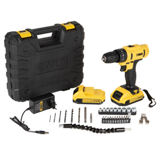 Parafusadeira Furadeira de Impacto a Bateria 21V Muke Tools com 2 Baterias, 30 Acessórios e Maleta em Oferta na Shopee
