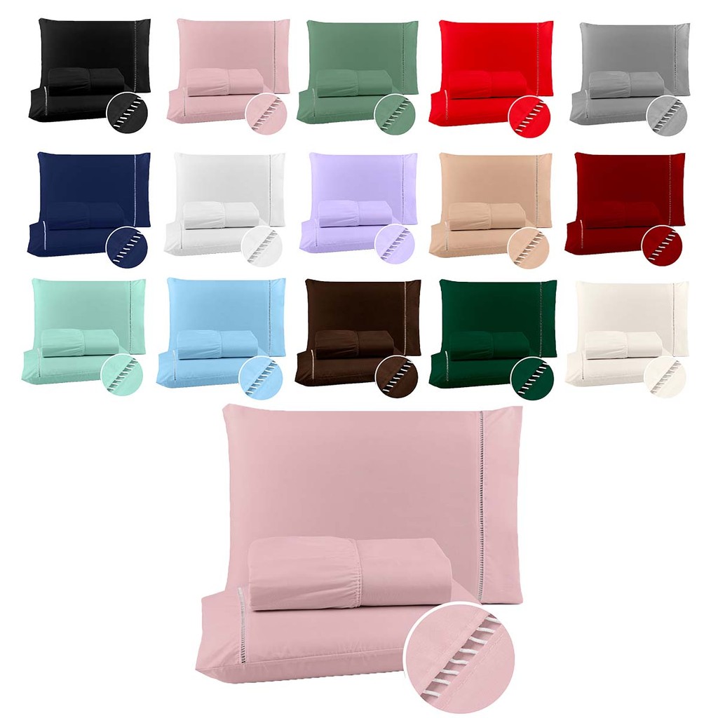 Jogo de lençol King Ponto Palito Micropercal 3Pçs 400 Fios Jogo de Cama