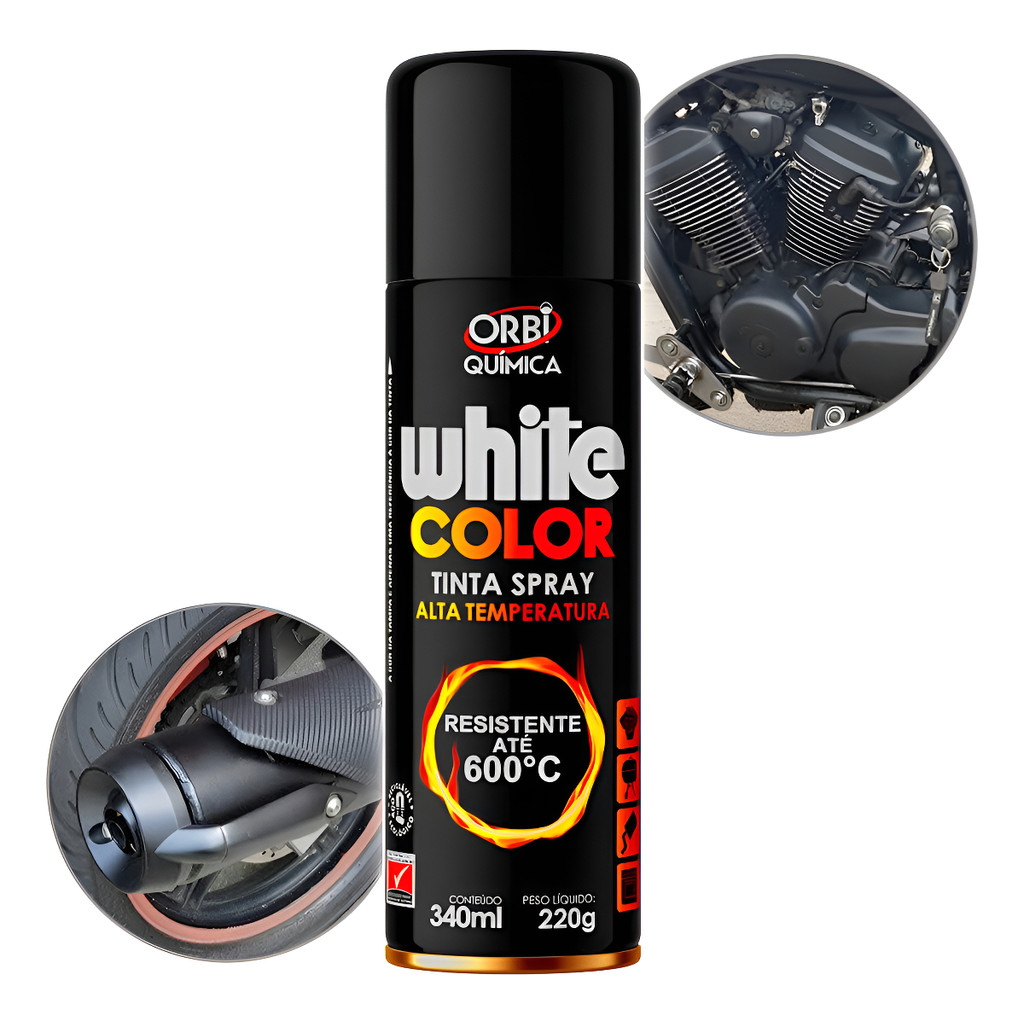 Tinta Spray Alta Temperatura 600ºc Orbi Motor Escapamento em Oferta na Shopee