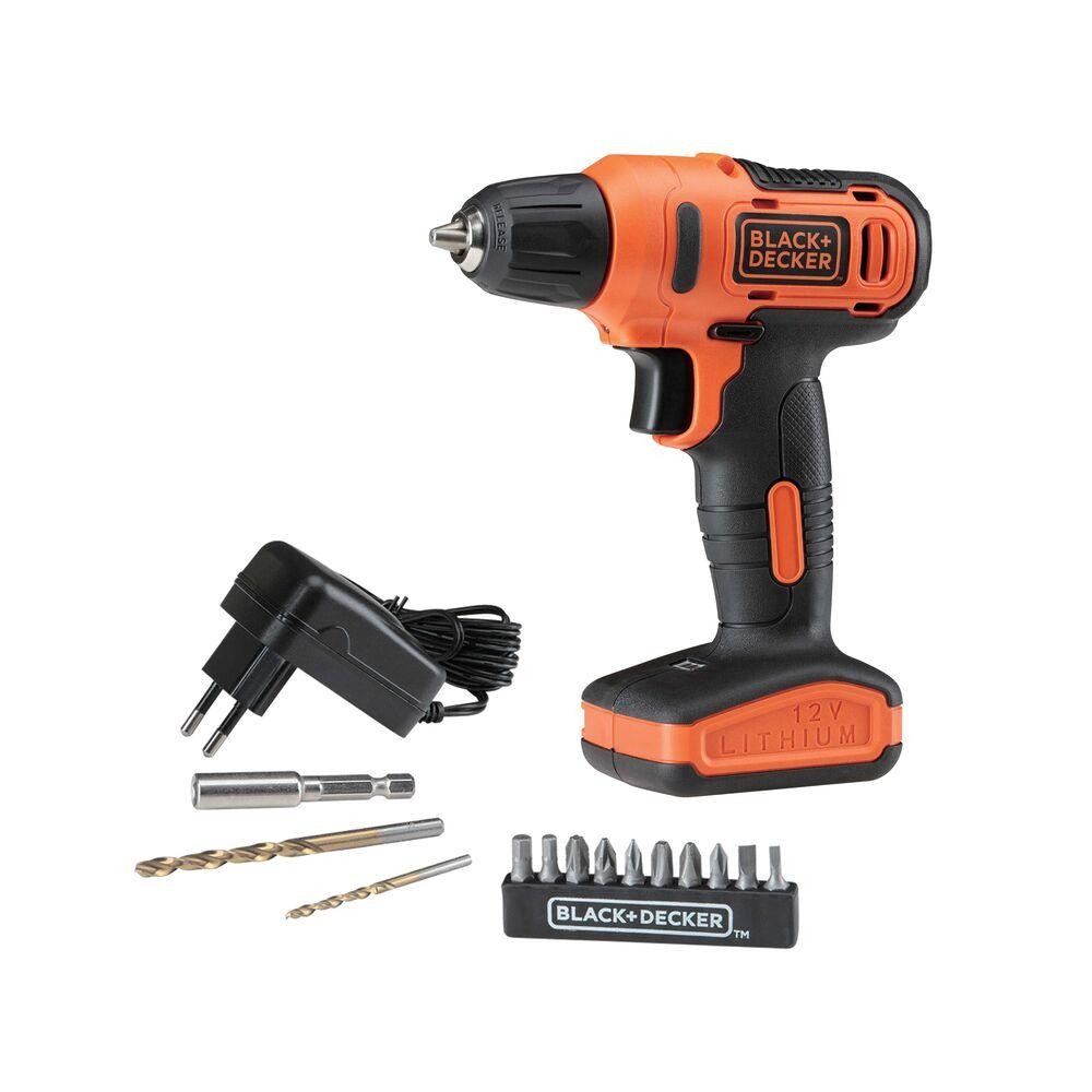Furadeira e Parafusadeira Sem Fio Preto Decker ‎LD12S Bivolt