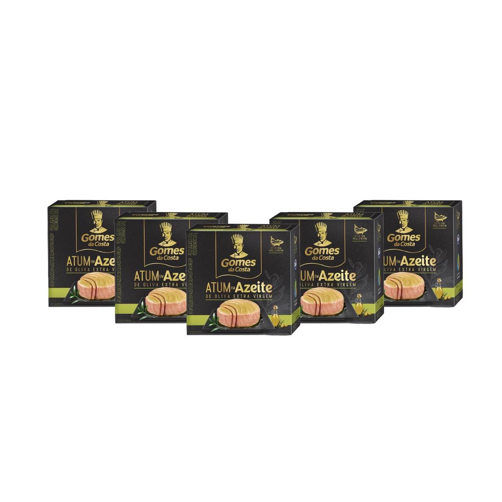 Kit 5 UN - Atum Sólido Yellowfin - Azeite de Oliva - 170g - Gomes da Costa
