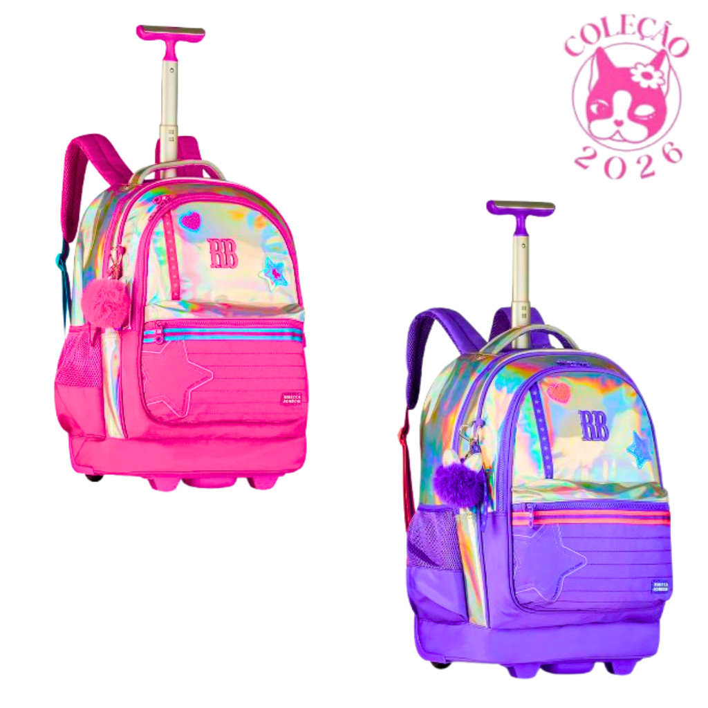 Mochila de Rodinhas Rebecca Bonbon Holo Shine - Clio Style em Oferta na Shopee