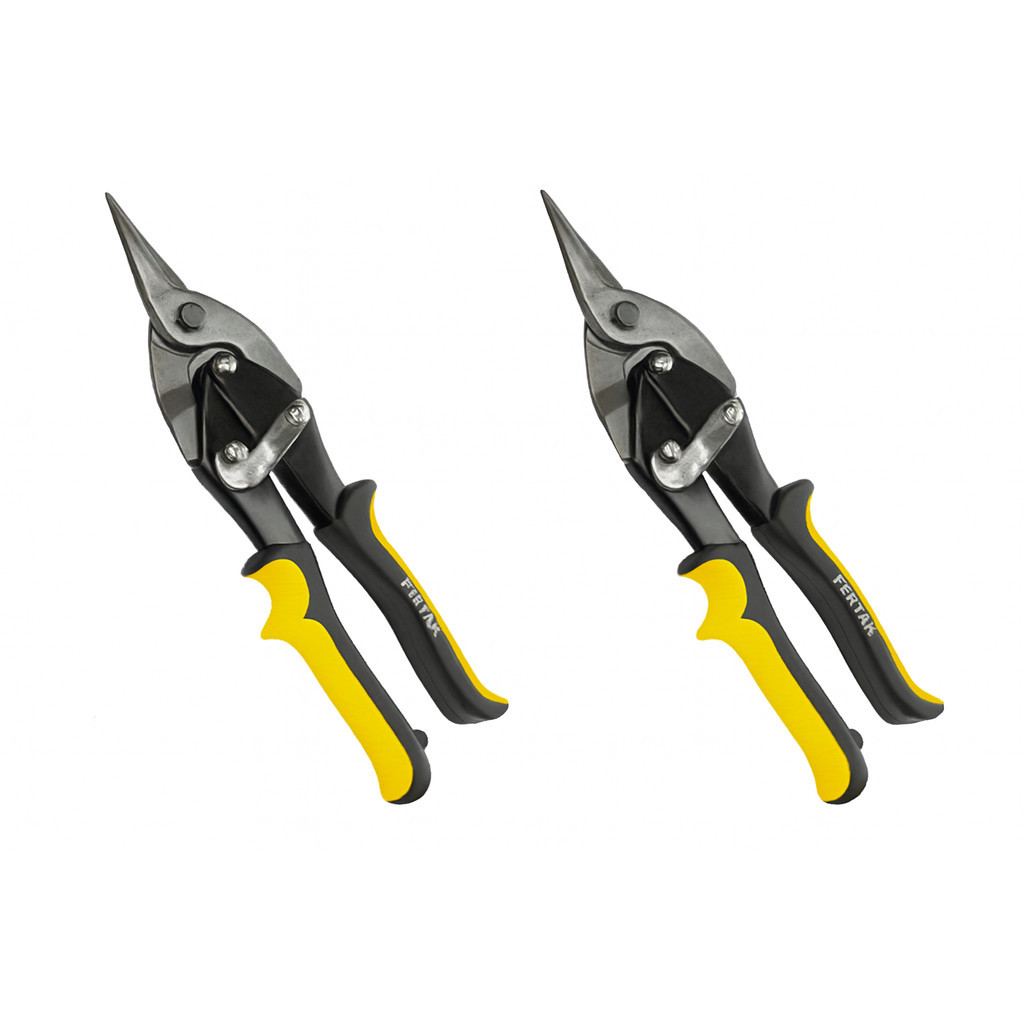 Kit Com  2 Tesoura Aviação Corte Reto Chapa Ferro Aço Inox Profissional - (Alicate)