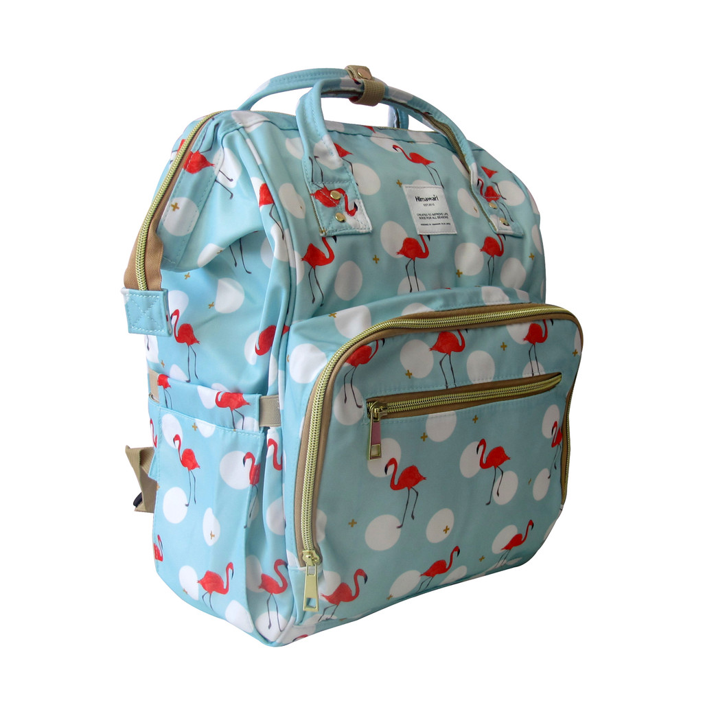 Mochila À prova d'água Japonesa Himawari Bolsa Maternidade Flamingo