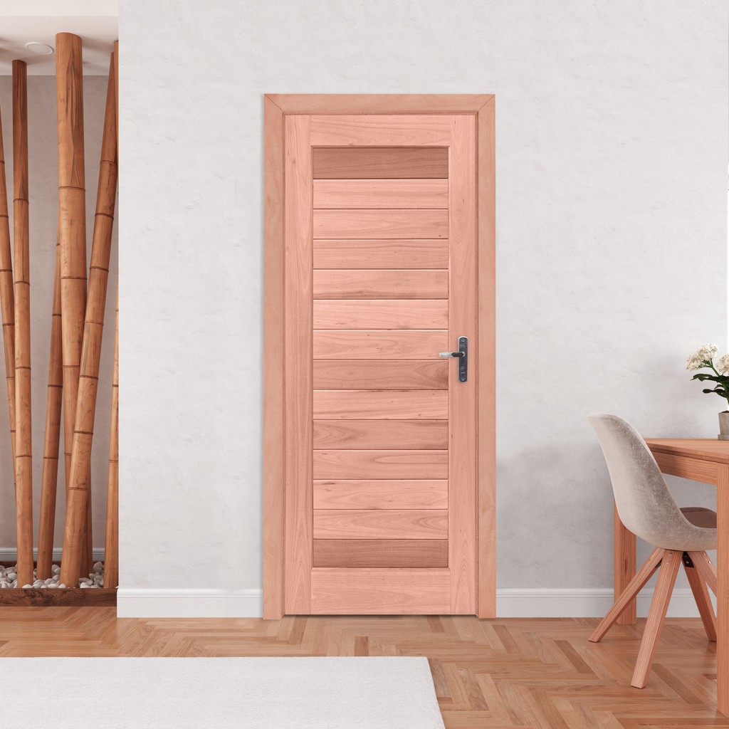 Kit Porta de Madeira da Abertura  213x84,5cm Batente 12cm PE31 Esel Abertura Direita Direita