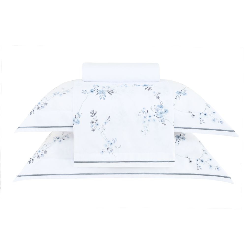 Jogo de Cama Queen Gran Percalle 200 Fios Buddemeyer Louise 100% Algodão Estampado 4 peças em Oferta na Shopee