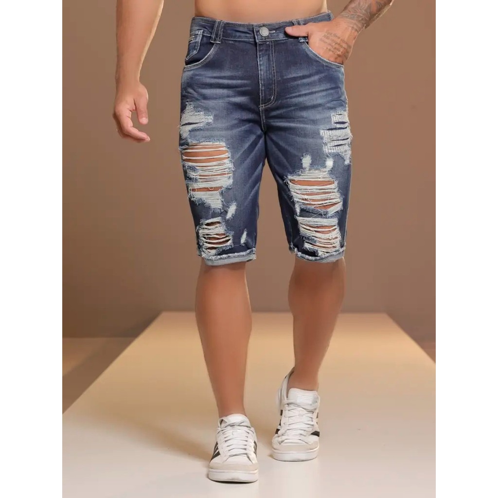 Bermuda Masculina com Navalhados Pit Bull Jeans 87927