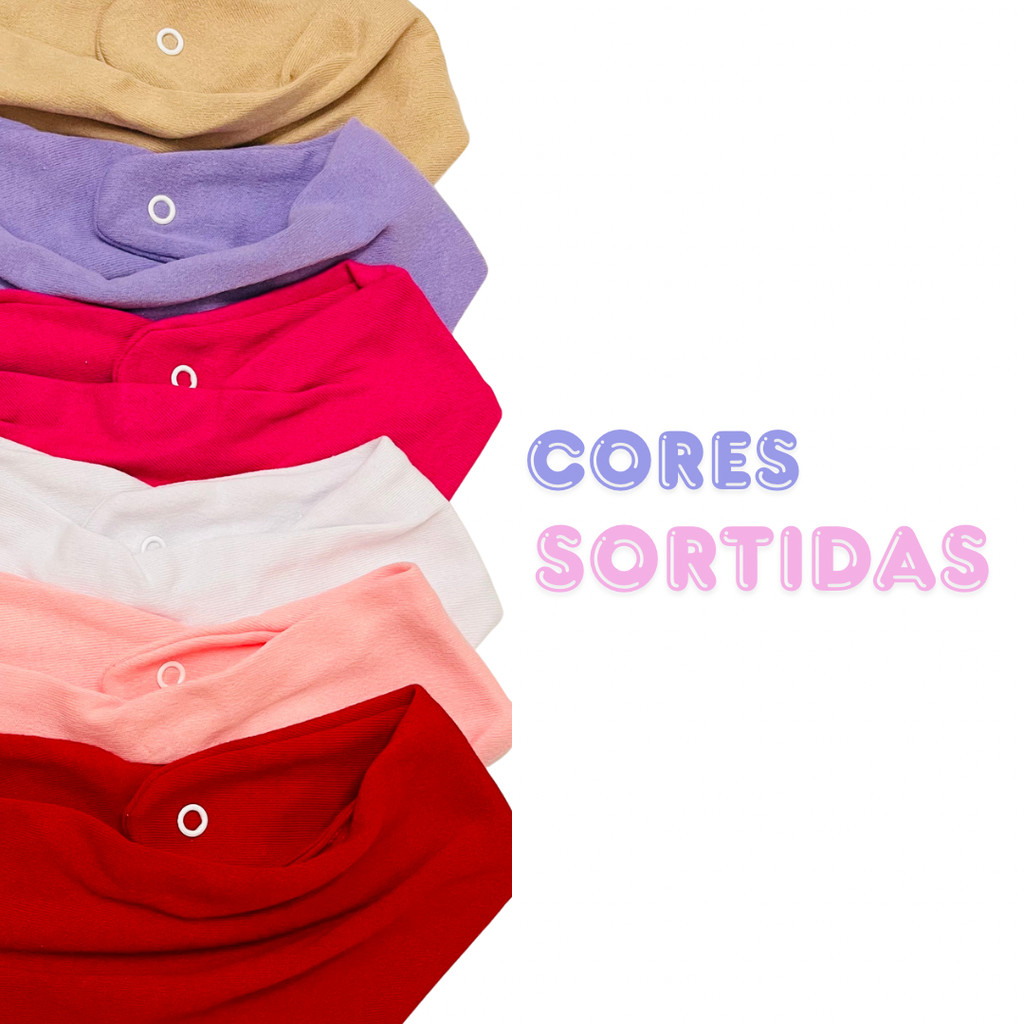 Kit 5 Peças Babador Bandana Bebê Cores Sortidas 100% Algodão Confortável Estiloso Menina e Menino