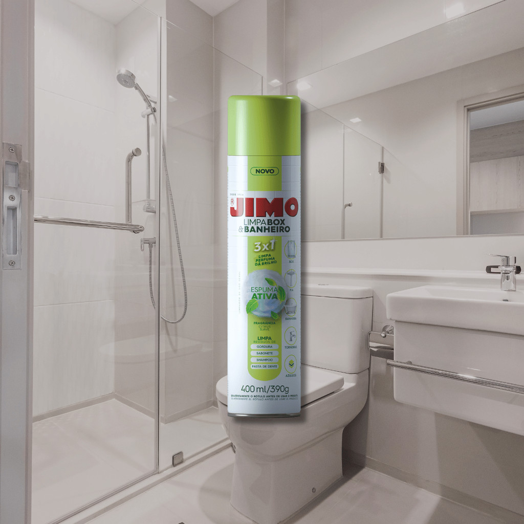 kit c/2 Limpa Box e Banheiro Vidros Spray Limpeza Profunda e Desengordurante Multiuso 400ml - Jimo