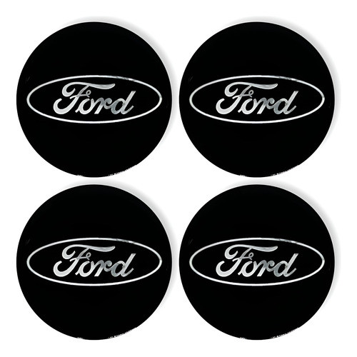 Emblema Adesivo Calota Ford Resinado Preto 48mm