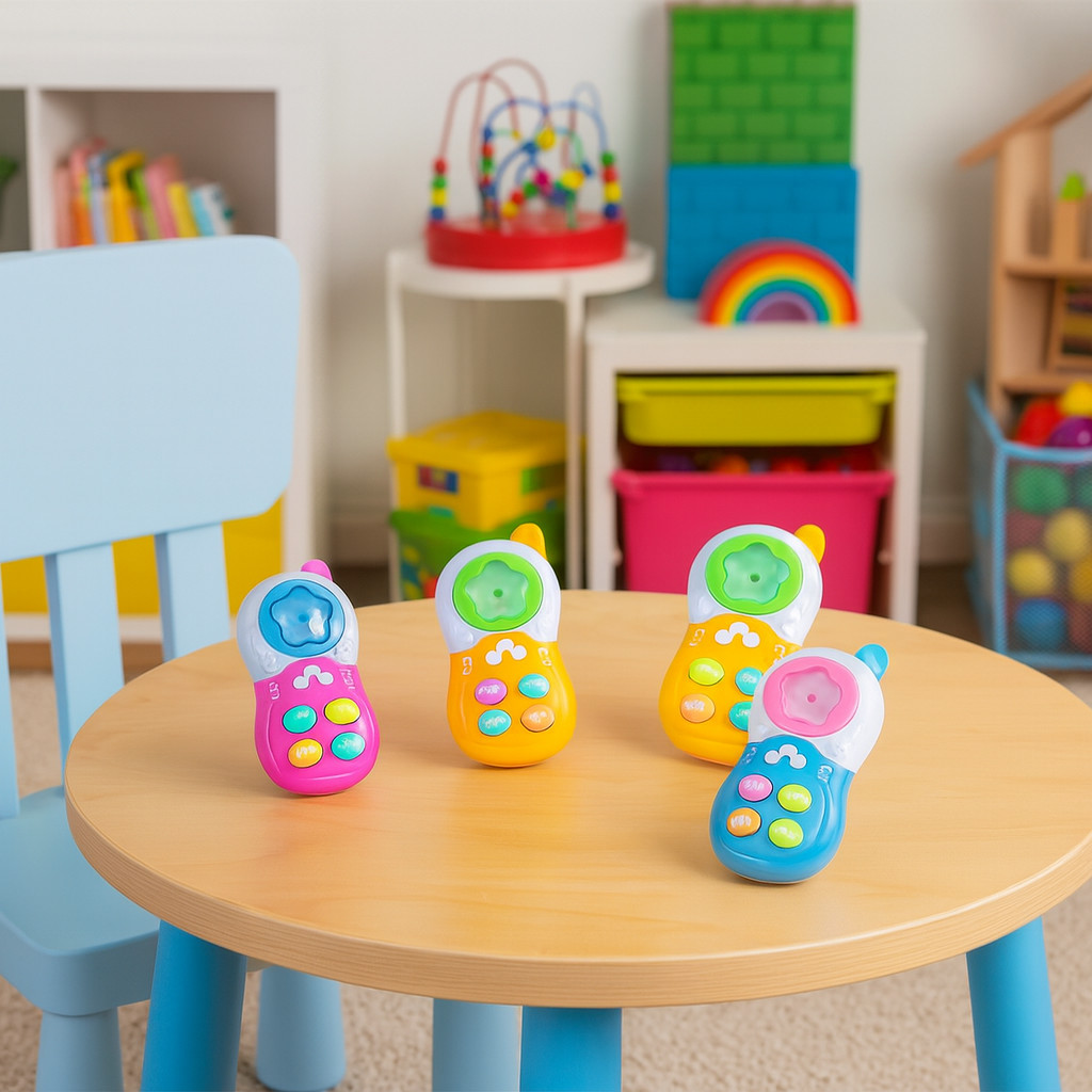 Brinquedo Infantil Bebê Telefone Infantil Musical com Luz Mini call 18M