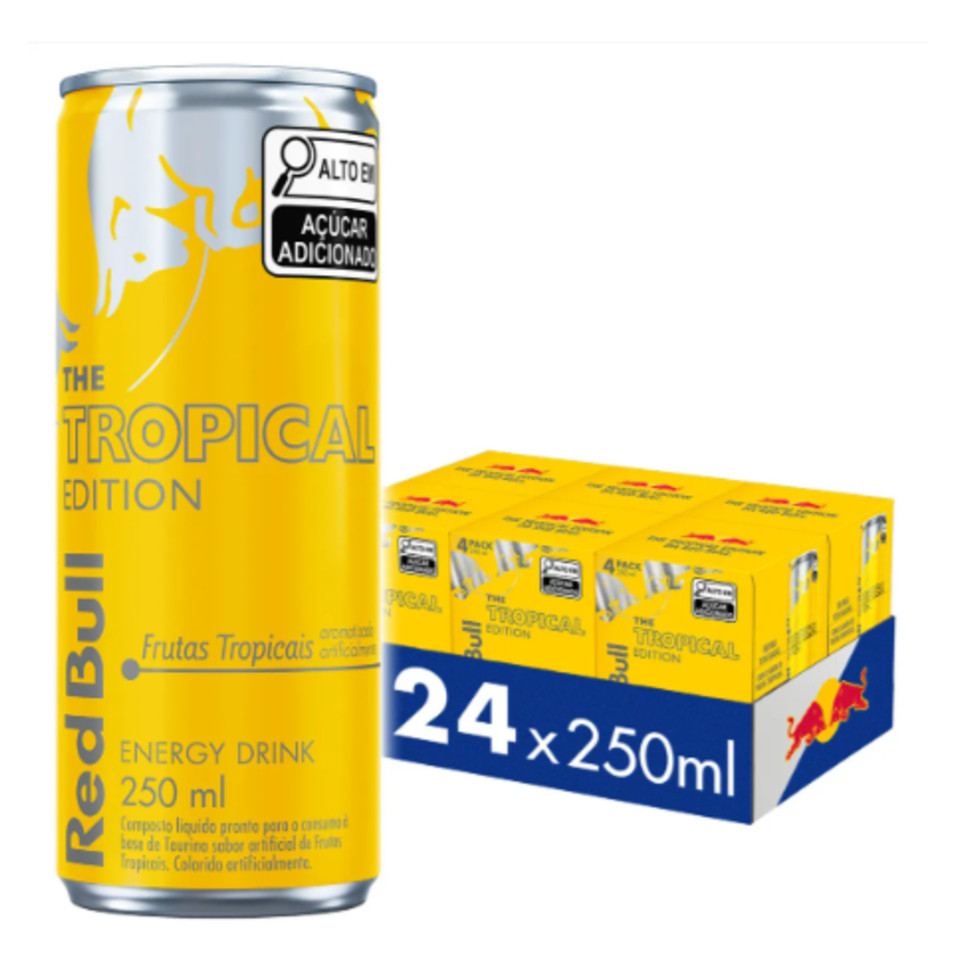 KIT 24 UNIDADES ENERGETICO RED BULL TROPICAL 250ML