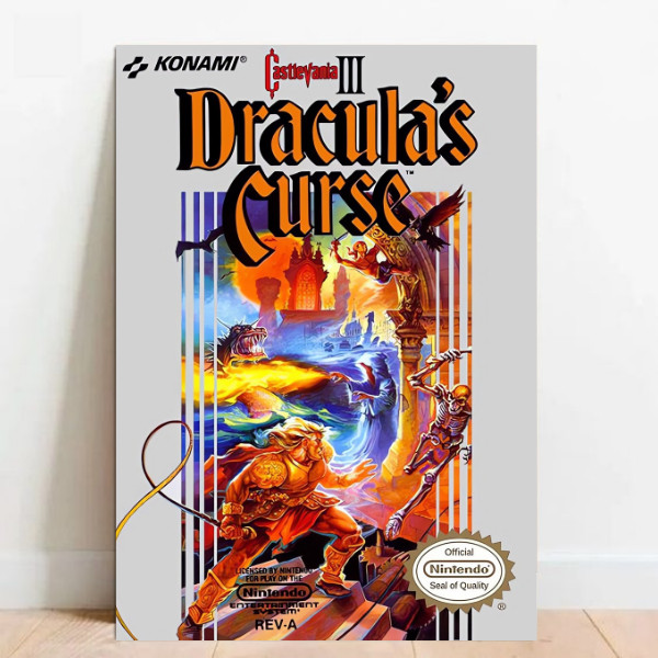 Quadro Placas Decorativas Poster geek Mega Drive Castlevania III Dracula's Curse Games A2 60x40