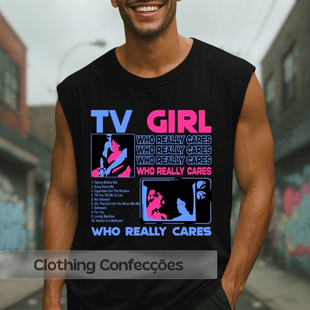 Camiseta Regata Oversized Banda Tv Girl Lovers Rock Indie Pop Brad Blusa Cavada