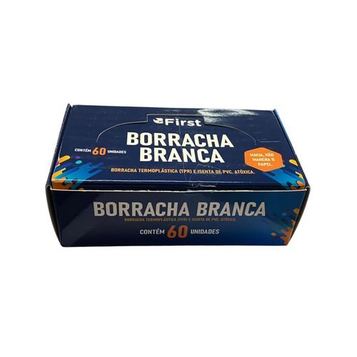 Kit Caixa Borrachas Brancas Apagador Estudante Escolar Escritório Multipack 60 Unidades