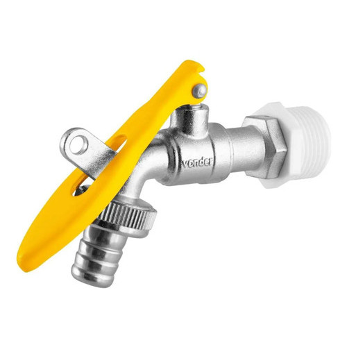 Torneira de Esfera 1/2" com Porta-Cadeado em Alumínio Niquelado Vonder