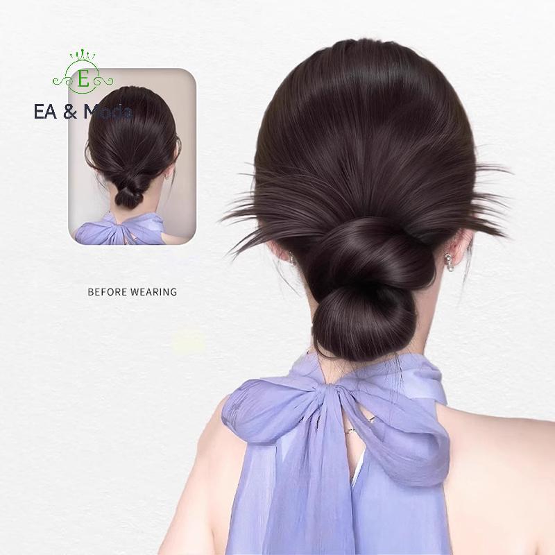 EA & Moda Peruca Sintética Coque Preguiçoso Cabelo Chignon Dançarino Feminino Cabeça De Almôndega Grampo De Estilo Acess