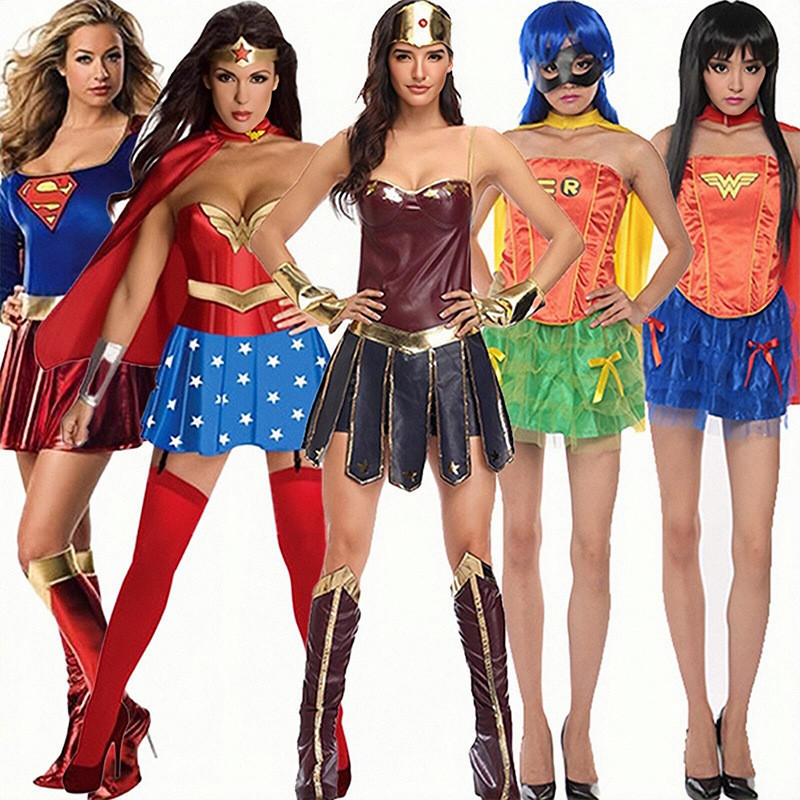 Fantasia de Halloween da Mulher Maravilha para Adultas, Fantasia 2D JMQS