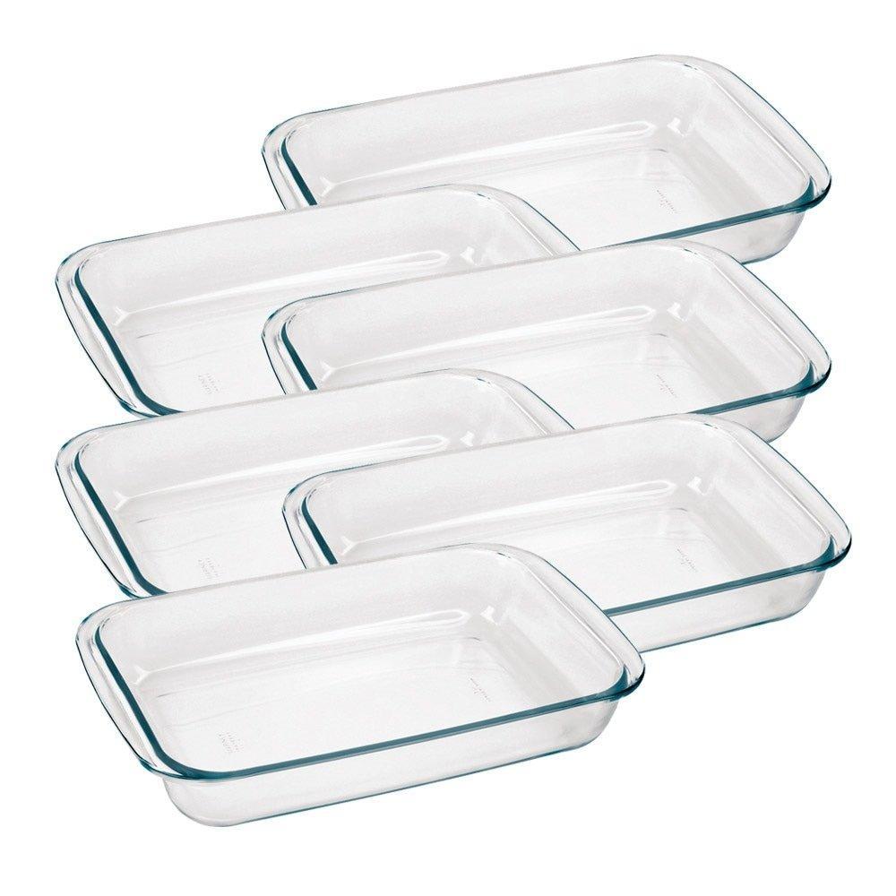 Conjunto de Assadeiras Marinex Retangular 1,6 Litros Pequena 6 Peças
