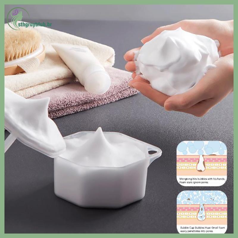 STHB 1 Pçs Portátil Limpador Facial Bolha Espuma Fabricante Rosto Lavagem Creme De Limpeza Copo Dispositivo BR