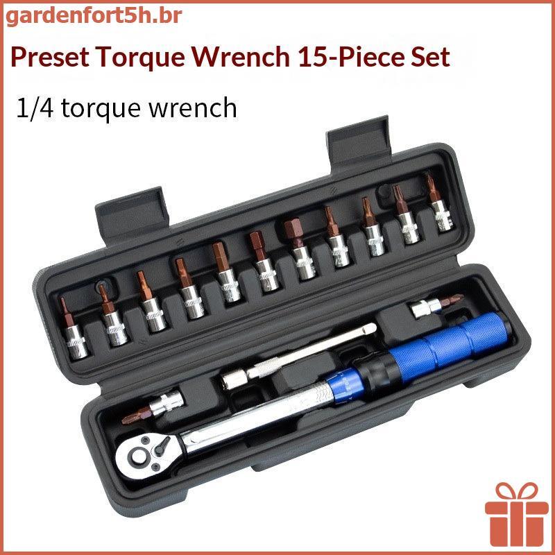 GARDE 15 Pçs Chave De Catraca De Torque Ajustável 1 4 Polegada Bicicleta Hex Soet Predefinido Conjunto Para Casa Mecânic