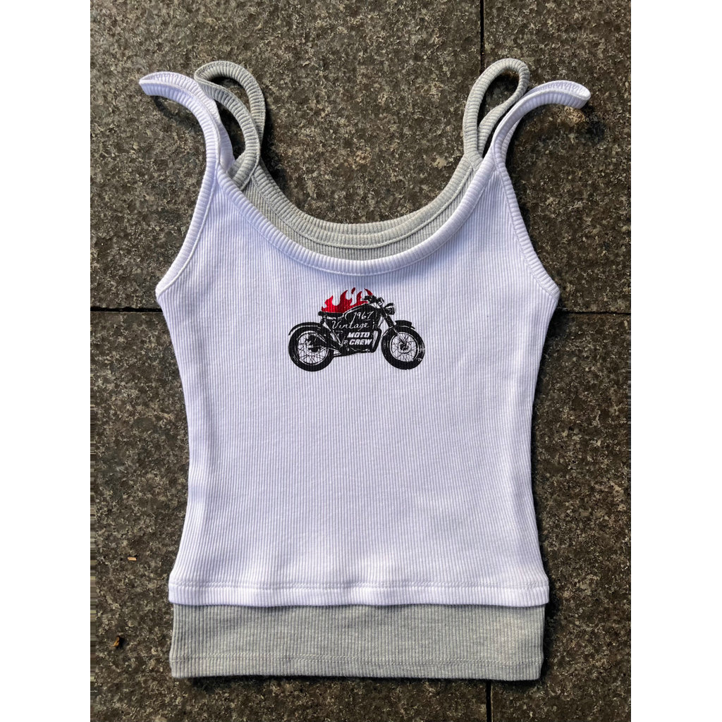 F Colete falso de duas peças para motocicleta tipoia retrô