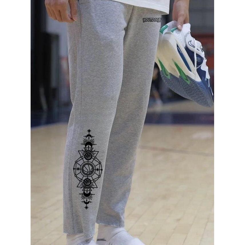 Calça de moletom de algodão espaço americano Mengbolong mesmo estilo basquete esportes calças de perna reta outono inver
