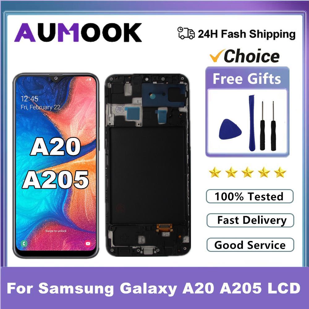 A20 AMOLED LCD Para Samsung Galaxy A20 A205 Display Digitador Da Tela De Toque A20 A205FN A205GN A205YN