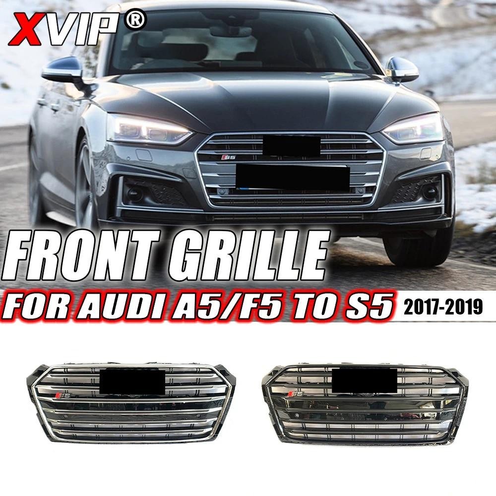 XVIP S5 Estilo Grade Do Para-Choque Dianteiro Cromo Prata E Preto Grill Audi A5 F5 2017-2019 A Superior De Alta Qualidad