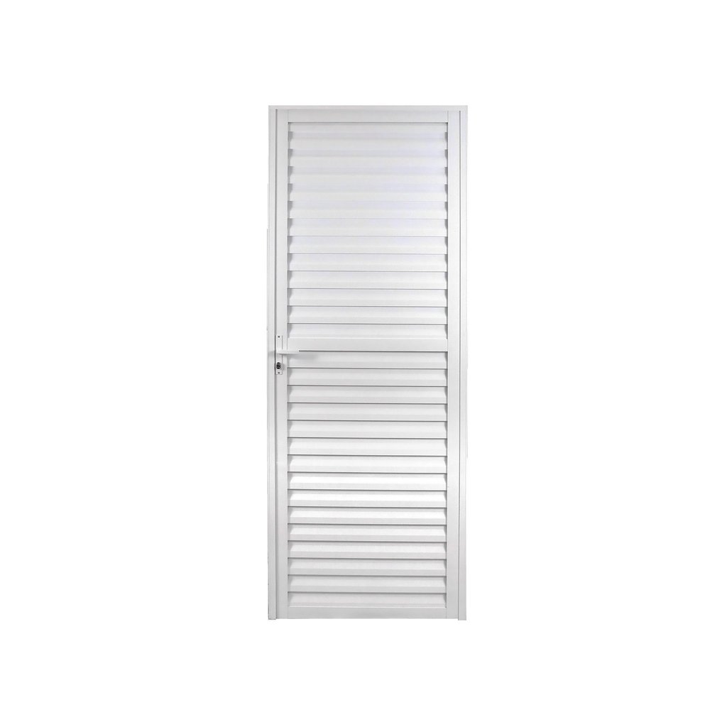 Porta de Alumínio Laminada 210x90cm Linha Solida MGM Abertura Direita Branco Direita