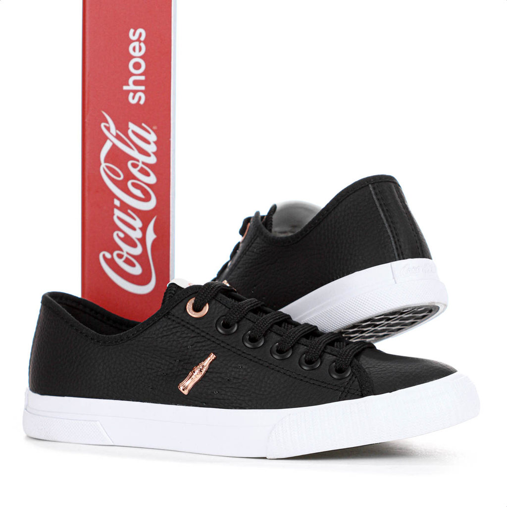 Tênis Coca Cola Flow Town Preto e Cobre - Feminino