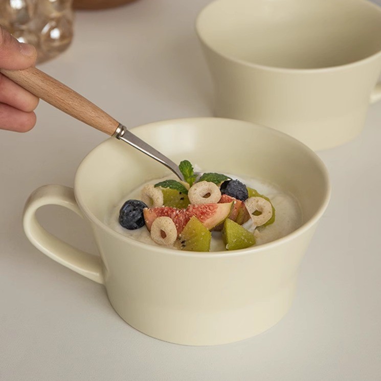 Ins estilo boca larga copo de café da manhã copo de aveia de alto valor caneca de grande capacidade cerâmica iogurte tig