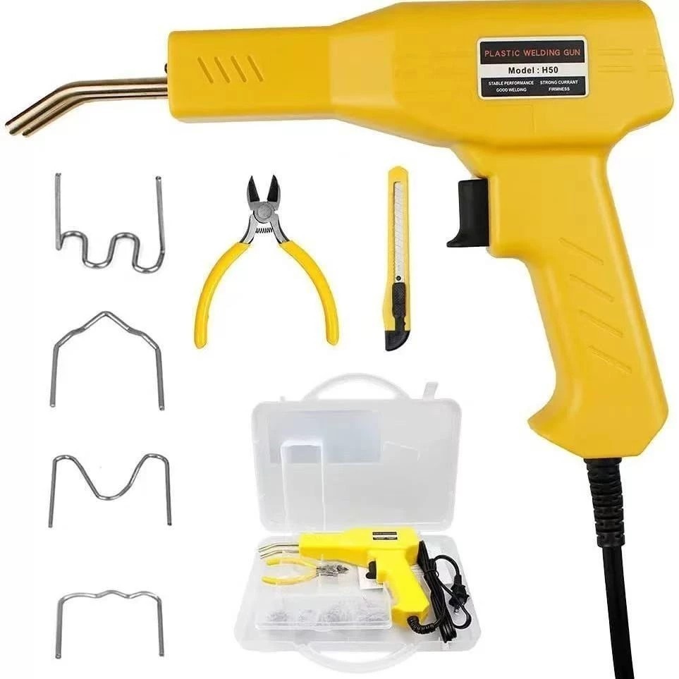 Soldador de Parachoque Solda Plástico Carenagem Farol 220v com 400 Grampos