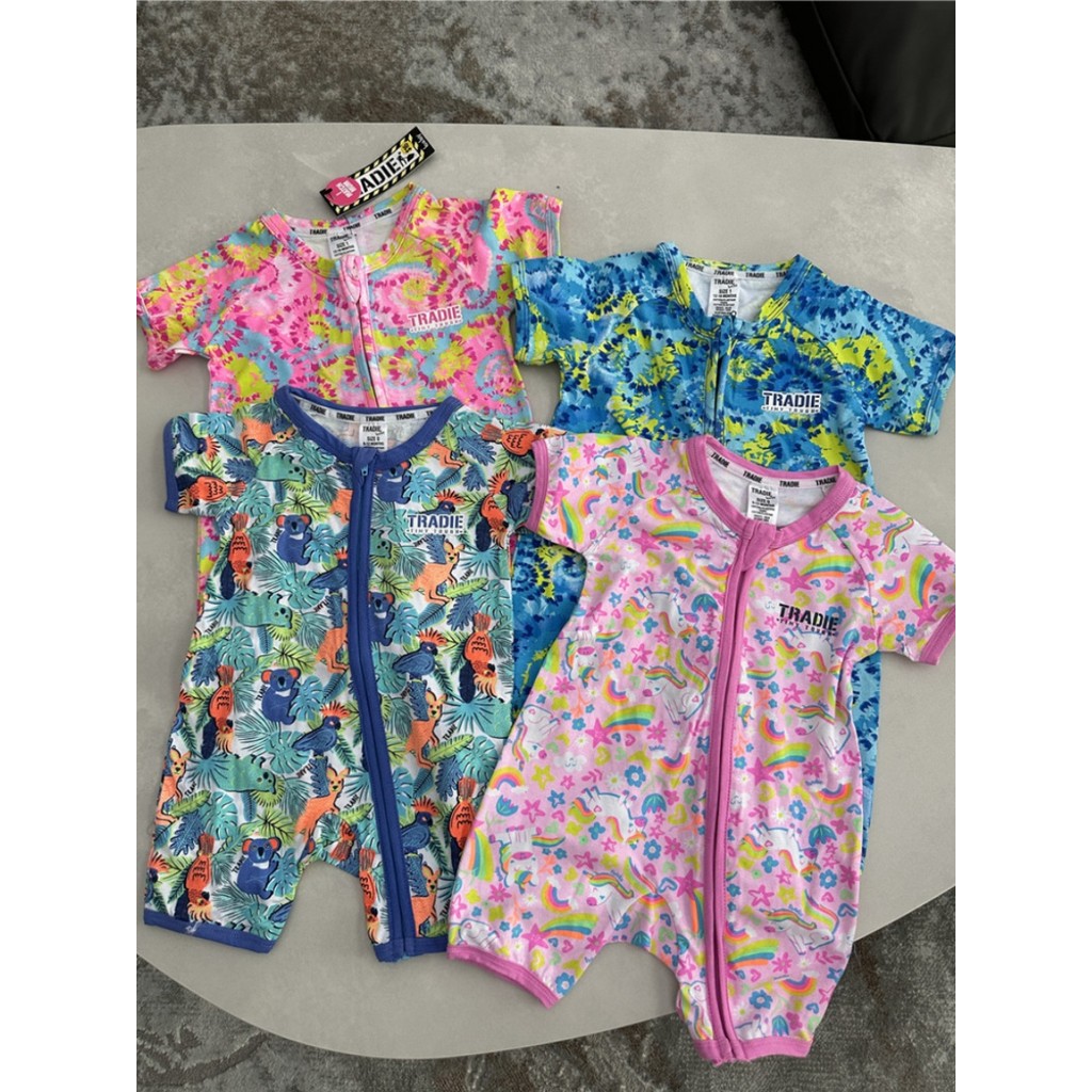 Comércio exterior crianças roupas bebê recém-nascido puro algodão manga curta macacão impressão completa coala curto esc