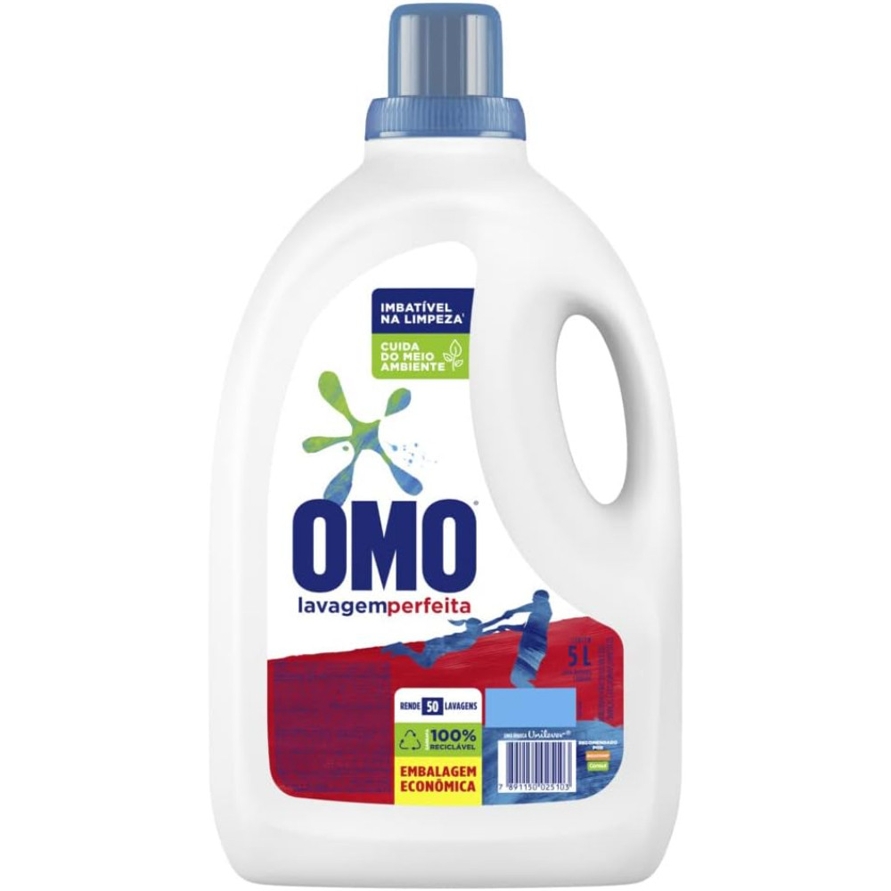 Sabão Líquido OMO Lavagem Perfeita 5L | 1,2,3 unidades | Alta limpeza | Pronta entrega