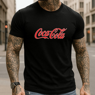 Camiseta Unissex Coca-Cola Clássica Retrô Logo T-Shirt 100% Algodão Premium Camiseta Masculina Estampada